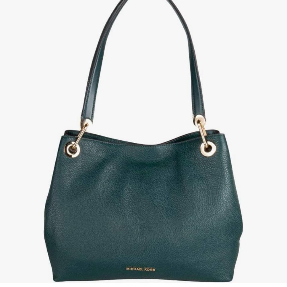 MICHAEL Michael Kors Raven Large Leather Shoulder Bag Emerald Green